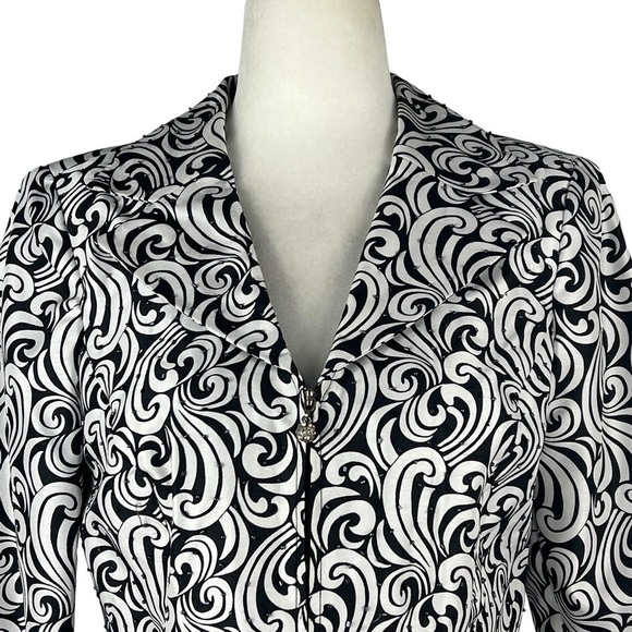 VICTOR COSTA WOMEN'S FULL ZIP NOTCH LAPEL PAISLEY PRINT‎ WOMEN'S JACKET - Picture 2 of 9